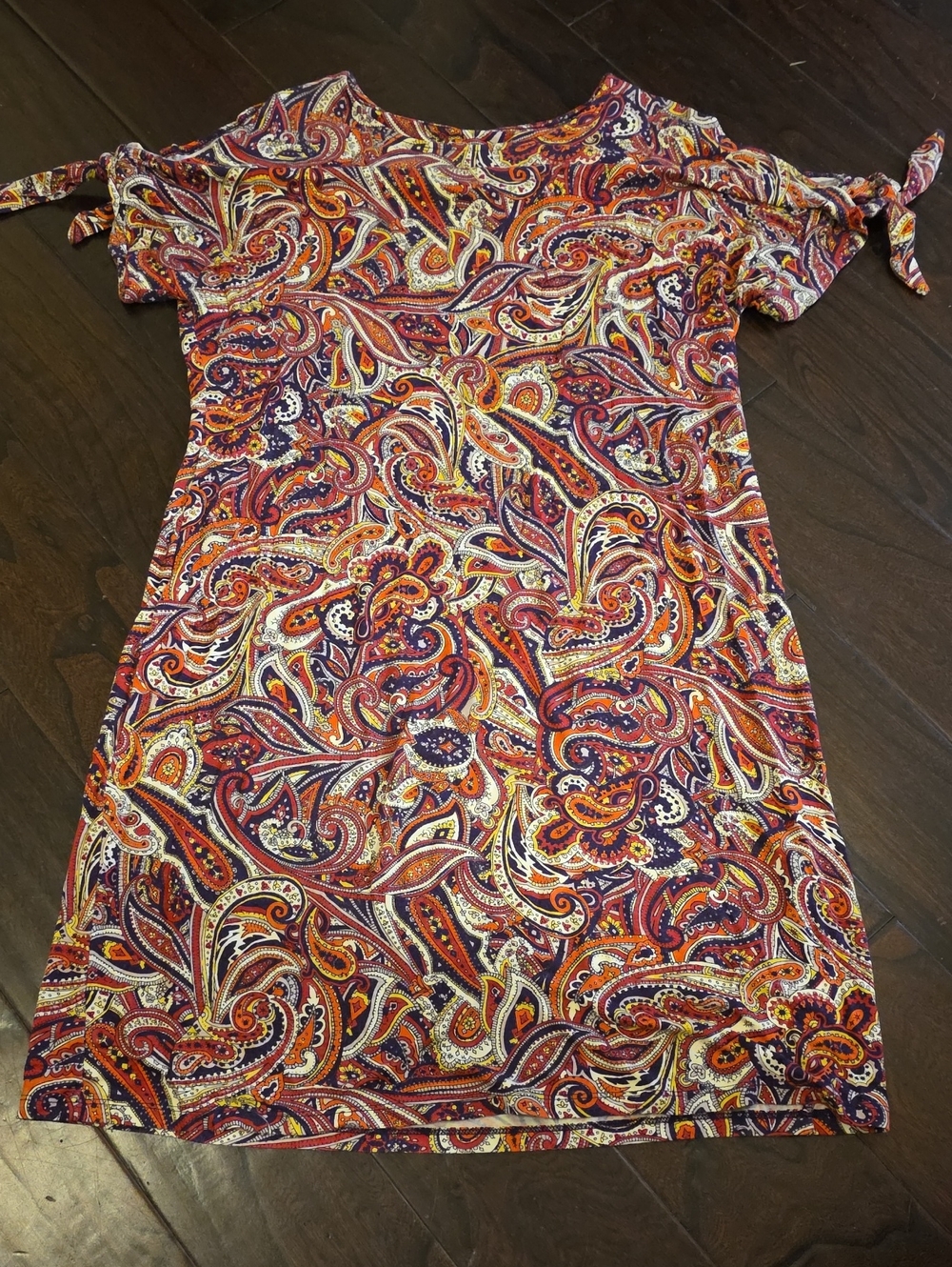 Ruff Hewn Paisley Midi Dress in Red, Orange & Purple